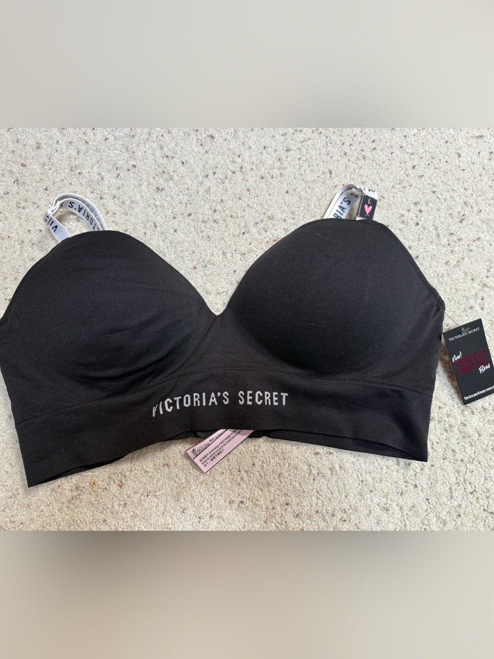 Victoria's Secret Black Wireless Padded Longline Bra